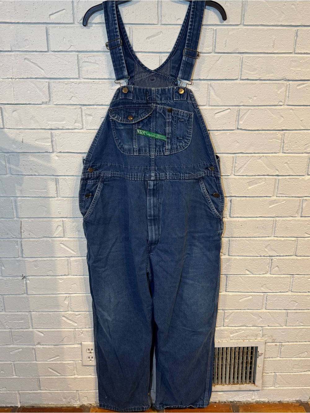 Vintage KEY Blue Denim Overalls Men’s 42”x29”